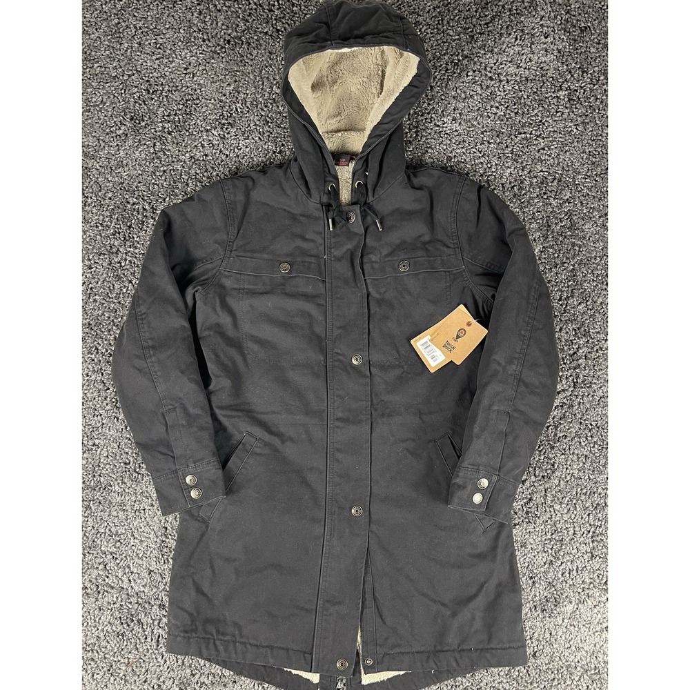 Tough Duck Canvas Sherpa Lined Coat Women's Small Chore / Barn Coat NWT Black